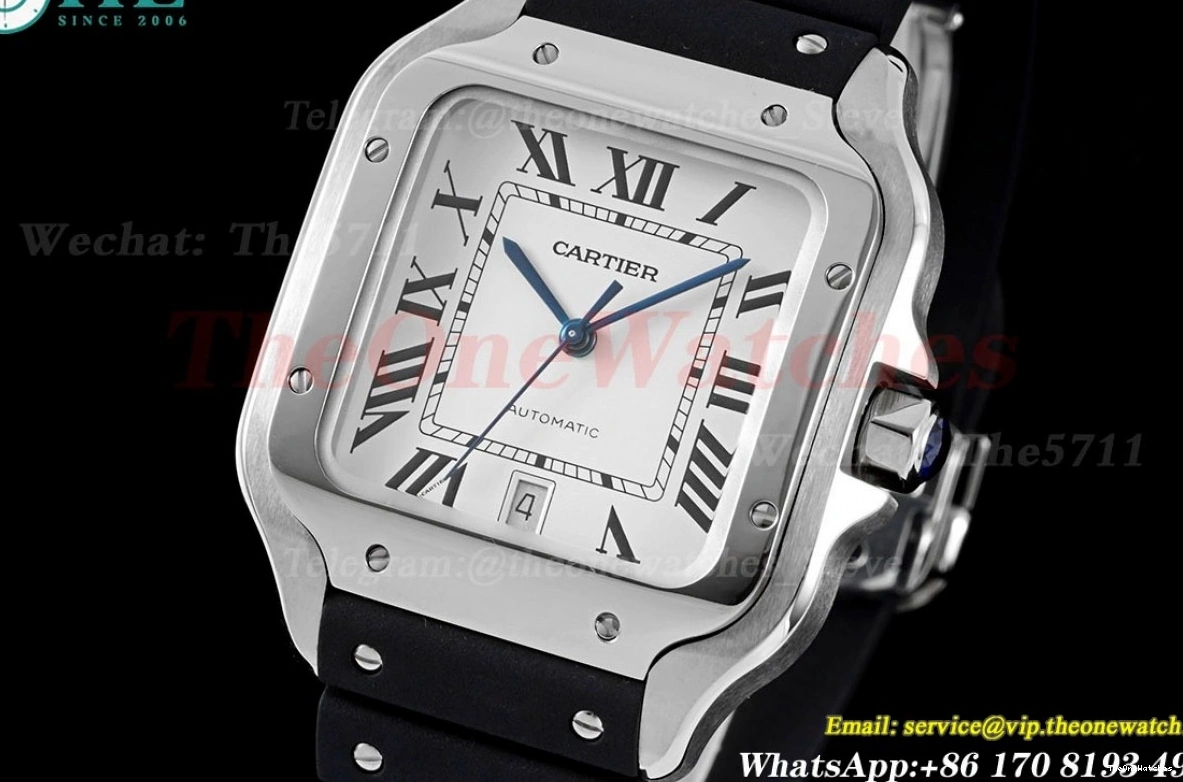 XL MY9019 SS White Cartier De Mens Rmn GF 40MM RU Santos 0408